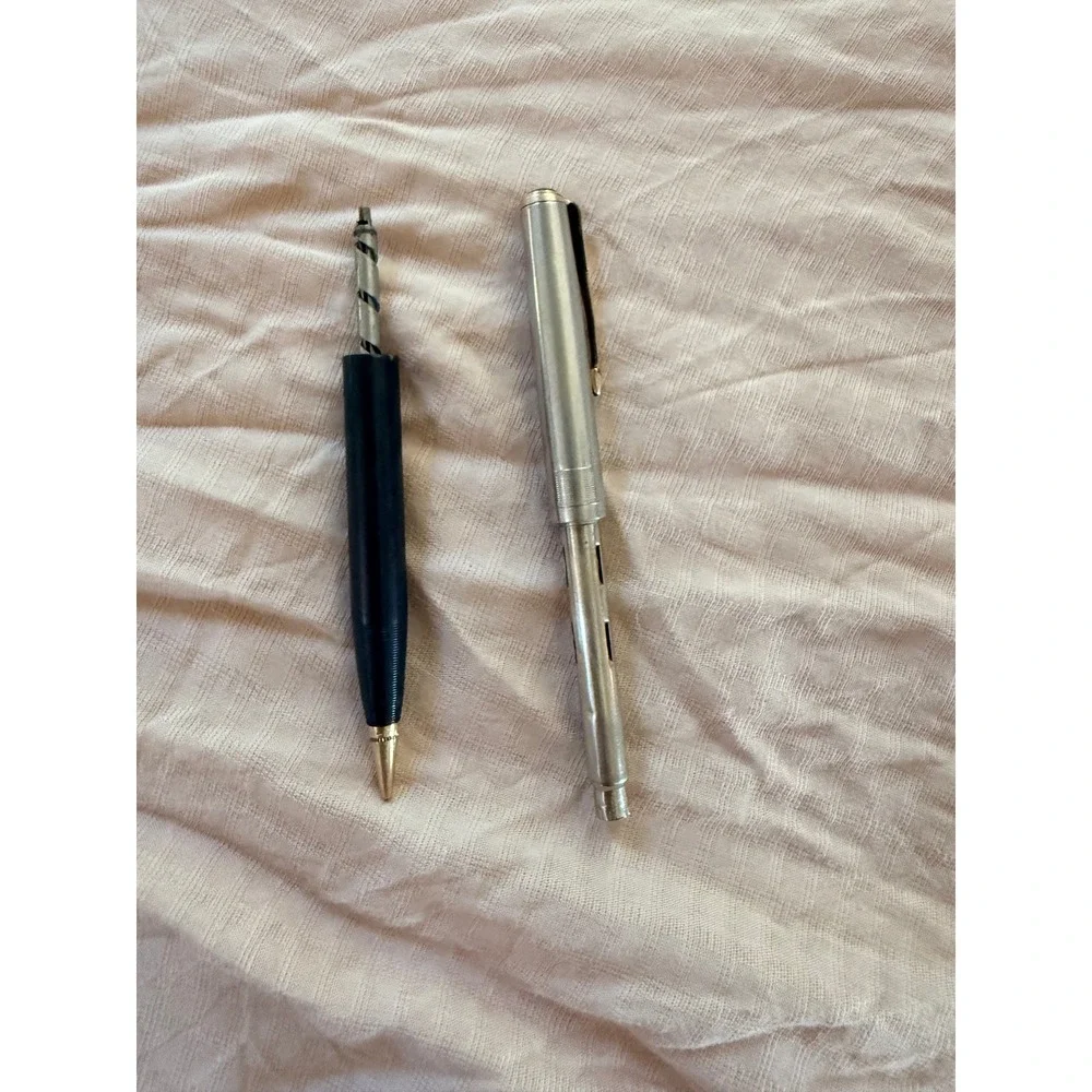 Vintage‎ Parker 51 Mechanical Pencil Black Silver Top Gold Trim